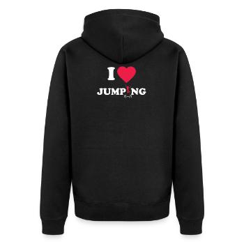 J'aime le saut d'obstacles Fitness Gym Trampoline - Veste à capuche bio Premium Unisexe - noir - Dos - Nico (187cm)