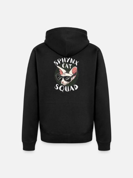 Sphynx Cat Squad - Unisex Premium Organic Zip Hoodie - black