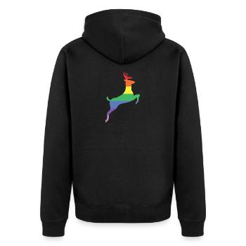 Rainbow Deer Gift Coloré Pride CSD - Veste à capuche bio Premium Unisexe - noir - Dos - Nico (187cm)