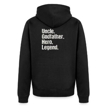 Cool uncle design - Unisex Premium Organic Zip Hoodie - black - Back - Nico (187cm)