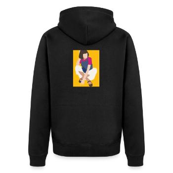 Fille de bande dessinée de haute couture - Veste à capuche bio Premium Unisexe - noir - Dos - Nico (187cm)