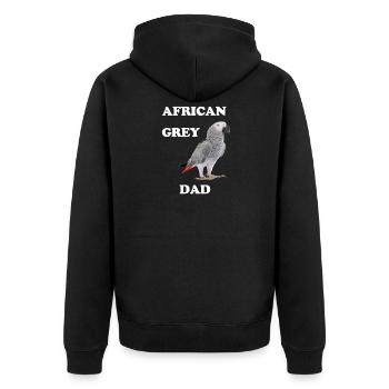 Gray parrot parrot - Unisex Premium Organic Zip Hoodie - black - Back - Nico (187cm)