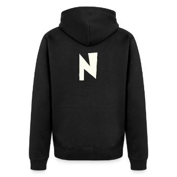 Lettre n - Veste à capuche bio Premium Unisexe - noir - Dos - Nico (187cm)