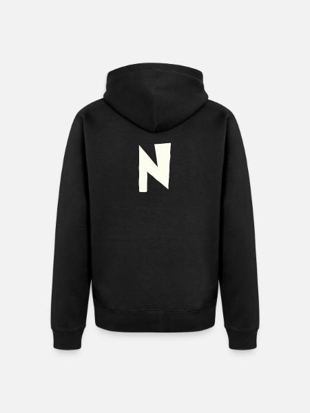 Buchstabe N - Unisex Premium Bio Zip Hoodie - Schwarz