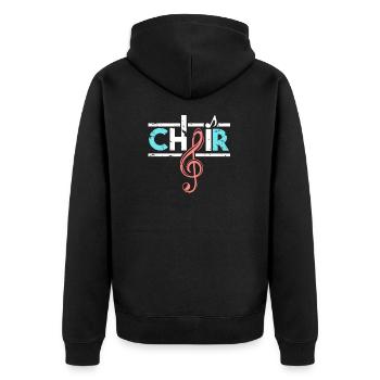 Choir gift uniform clothing appearance - Unisex Premium Organic Zip Hoodie - black - Back - Nico (187cm)