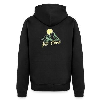 Let's climb - Unisex Premium Bio Zip Hoodie - Schwarz - Hinten - Nico (187cm)