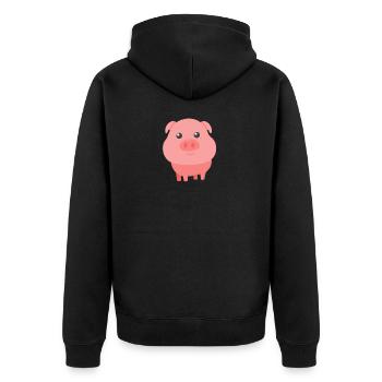 Adorable cochon mignon bébé cochon pour les amoureux des cochons - Veste à capuche bio Premium Unisexe - noir - Dos - Nico (187cm)
