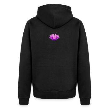Lotus Meditation Yoga - Unisex Premium Organic Zip Hoodie - black - Back - Nico (187cm)