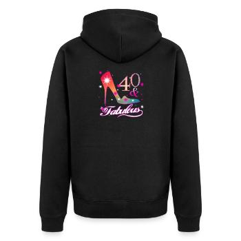 Fabulous 40th birthday gift - Unisex Premium Organic Zip Hoodie - black - Back - Nico (187cm)