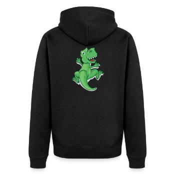 Montée Dino - Veste à capuche bio Premium Unisexe - noir - Dos - Nico (187cm)
