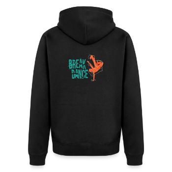 Breakdance - Unisex Premium Bio Zip Hoodie - Schwarz - Hinten - Nico (187cm)