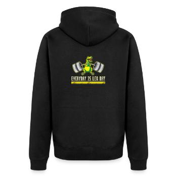 T-Rex Squat Weight Training Everyday Is Leg Day - Unisex Premium Organic Zip Hoodie - black - Back - Nico (187cm)