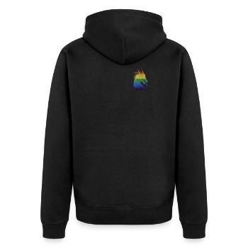 LGBT Rainbow Dragon - Unisex Premium Organic Zip Hoodie - black - Back - Nico (187cm)