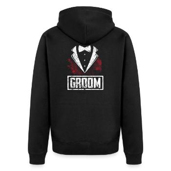 jeune marié - Veste à capuche bio Premium Unisexe - noir - Dos - Nico (187cm)