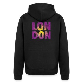 Londres - Veste à capuche bio Premium Unisexe - noir - Dos - Nico (187cm)