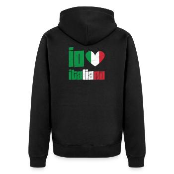 Gift Italy Italian heart I love holidays - Unisex Premium Organic Zip Hoodie - black - Back - Nico (187cm)