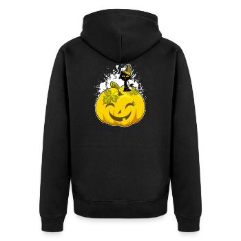 Citrouille d'halloween citrouille d'halloween citrouille d'halloween - Veste à capuche bio Premium Unisexe - noir - Dos - Nico (187cm)