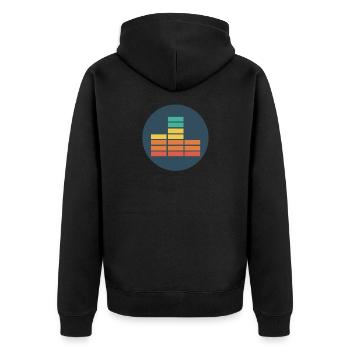 (Equalizer) - Unisex Premium Organic Zip Hoodie - black - Back - Nico (187cm)