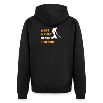 Croquet - present for men and women - Unisex Premium Bio Zip Hoodie - Schwarz - Hinten - Nico (187cm)