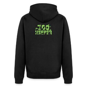 Zoo Keeper - Unisex Premium Bio Zip Hoodie - Schwarz - Hinten - Nico (187cm)