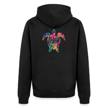 Aloha Gift Party Turtle Vacation Hawaii - Unisex Premium Organic Zip Hoodie - black - Back - Nico (187cm)