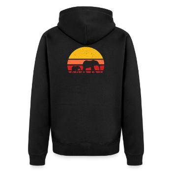 elephant - Unisex Premium Organic Zip Hoodie - black - Back - Nico (187cm)