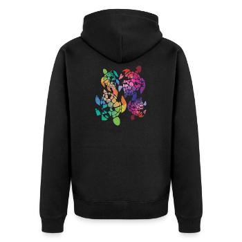 Schildkröte Geschenk Karibik Badeurlaub Ozean Meer - Unisex Premium Bio Zip Hoodie - Schwarz - Hinten - Nico (187cm)