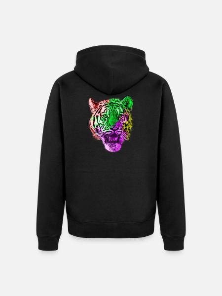 Tiger animals animal rights - Unisex Premium Organic Zip Hoodie - black