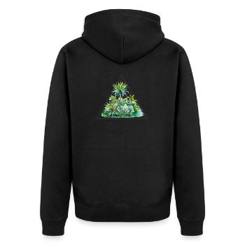 Visit the nature - Unisex Premium Organic Zip Hoodie - black - Back - Nico (187cm)