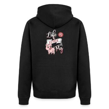 porc - Veste à capuche bio Premium Unisexe - noir - Dos - Nico (187cm)