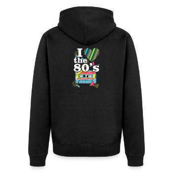 J'aime la chemise des années 80 - Vêtements des années 80 pour les enfants des années 80 - Veste à capuche bio Premium Unisexe - noir - Dos - Nico (187cm)
