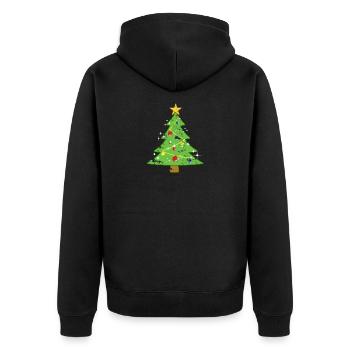 Cadeau de fête de Noël - Veste à capuche bio Premium Unisexe - noir - Dos - Nico (187cm)