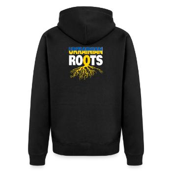 Roots Ukraine nation Crimée Ukrainiens cadeau - Veste à capuche bio Premium Unisexe - noir - Dos - Nico (187cm)
