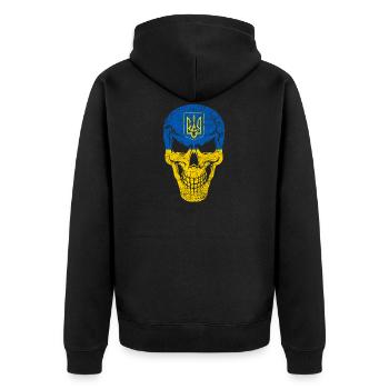 Crâne crâne Ukraine nation Crimée Ukrainiens - Veste à capuche bio Premium Unisexe - noir - Dos - Nico (187cm)