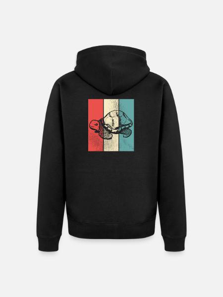 Turtle retro style - Unisex Premium Organic Zip Hoodie - black