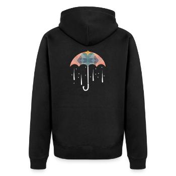 Parapluie d'art polygone pluie colorée - Veste à capuche bio Premium Unisexe - noir - Dos - Nico (187cm)
