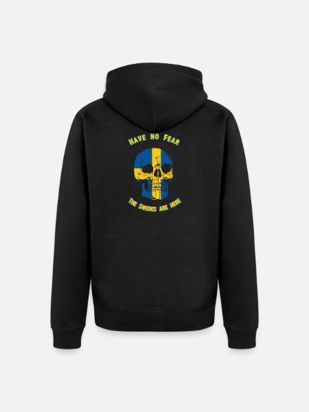 Sweden skull - Unisex Premium Organic Zip Hoodie - black