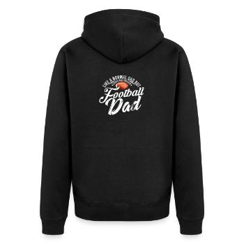 American Football - Unisex Premium Bio Zip Hoodie - Schwarz - Hinten - Nico (187cm)