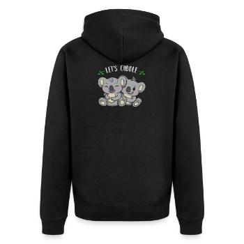 Koala Koalabär Kuschel Geschenk - Unisex Premium Bio Zip Hoodie - Schwarz - Hinten - Nico (187cm)