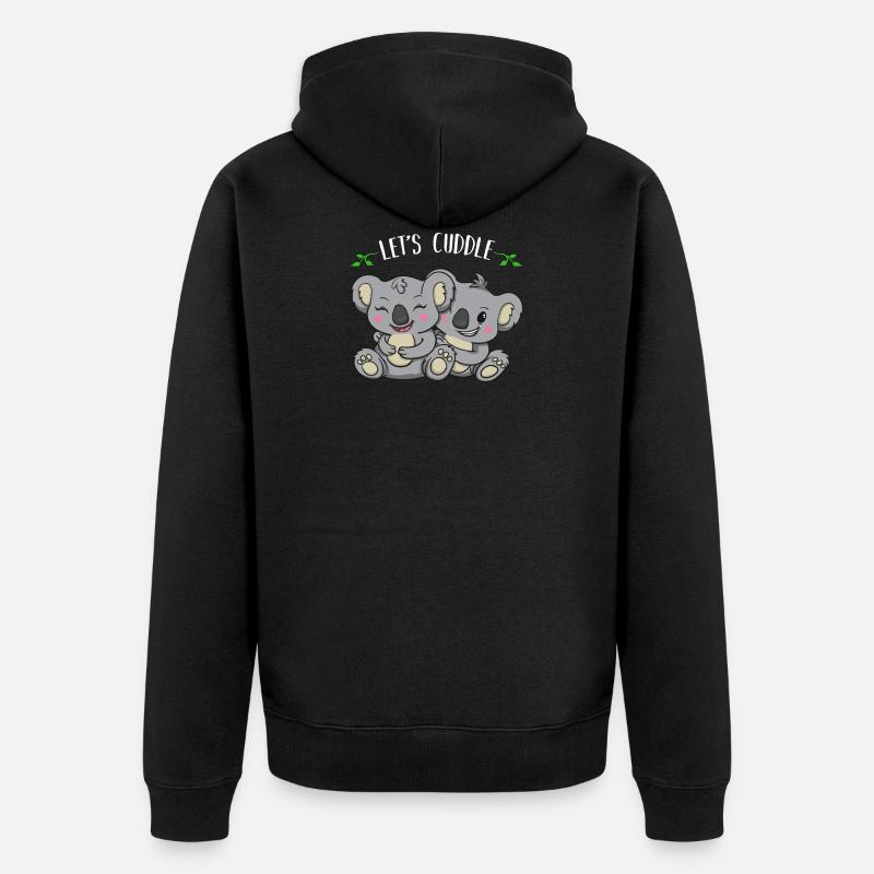 Koala Koalabär Kuschel Geschenk - Unisex Premium Bio Zip Hoodie - Schwarz