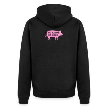 No Farms Food I Farm Farmer Farmer Trekker - Unisex Premium Organic Zip Hoodie - black - Back - Nico (187cm)