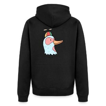 Idée de cadeau d'écolier de canard canard hélice - Veste à capuche bio Premium Unisexe - noir - Dos - Nico (187cm)