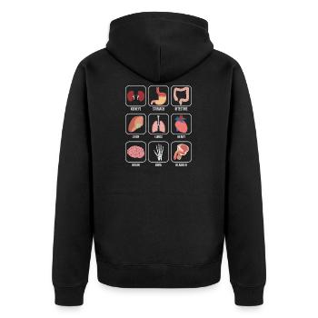 Doctors Nurses Organs Overview Medicine - Unisex Premium Organic Zip Hoodie - black - Back - Nico (187cm)