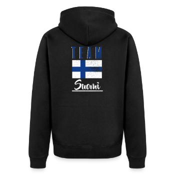Équipe de la Finlande T-Shirt Cadeau Home Sport - Veste à capuche bio Premium Unisexe - noir - Dos - Nico (187cm)