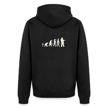 feuerwehr feuerwehrmann geschenk freiwillig - Unisex Premium Bio Zip Hoodie - Schwarz - Hinten - Nico (187cm)