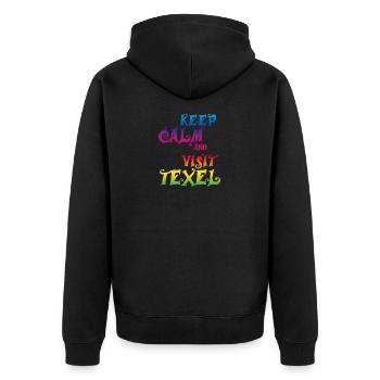 Texel - Unisex Premium Bio Zip Hoodie - Schwarz - Hinten - Nico (187cm)
