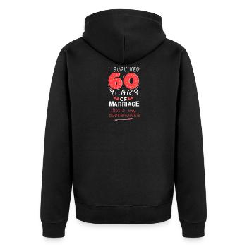 Mariage Diamant 60 Ans Mariage Cadeau Femme - Veste à capuche bio Premium Unisexe - noir - Dos - Nico (187cm)