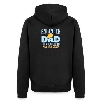 XASTY Engineer Dad cool engineer daddy shirt - Unisex Premium Organic Zip Hoodie - black - Back - Nico (187cm)