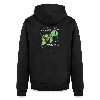 TURTLEY Funny turtles & turtle gift - Unisex Premium Organic Zip Hoodie - black - Back - Nico (187cm)