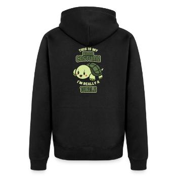 Couverture de tortue et tortue - Veste à capuche bio Premium Unisexe - noir - Dos - Nico (187cm)